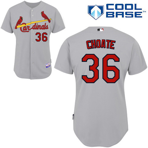 Randy Choate #36 MLB Jersey-St Louis Cardinals Men's Authentic Road Gray Cool Base Baseball Jersey